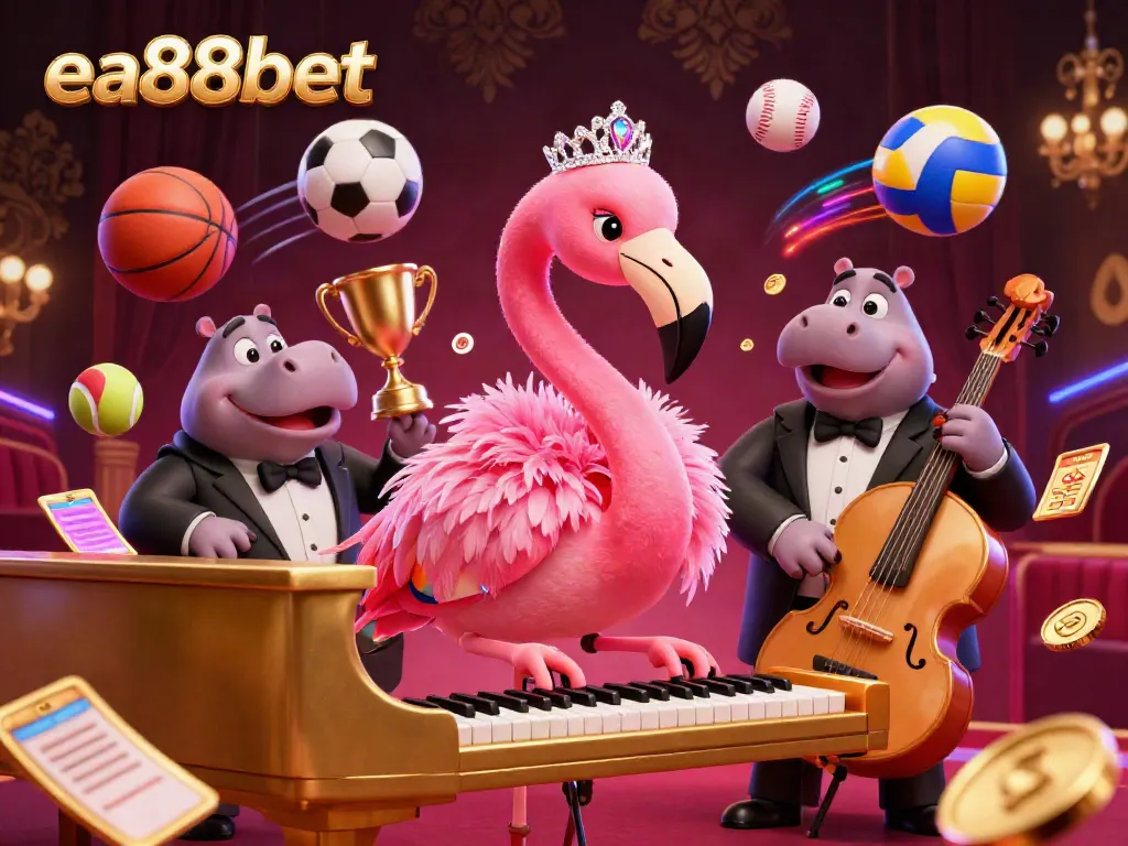 Experience thrilling gameplay at ea88bet with a vibrant casino scene featuring dynamic characters and sports elements.